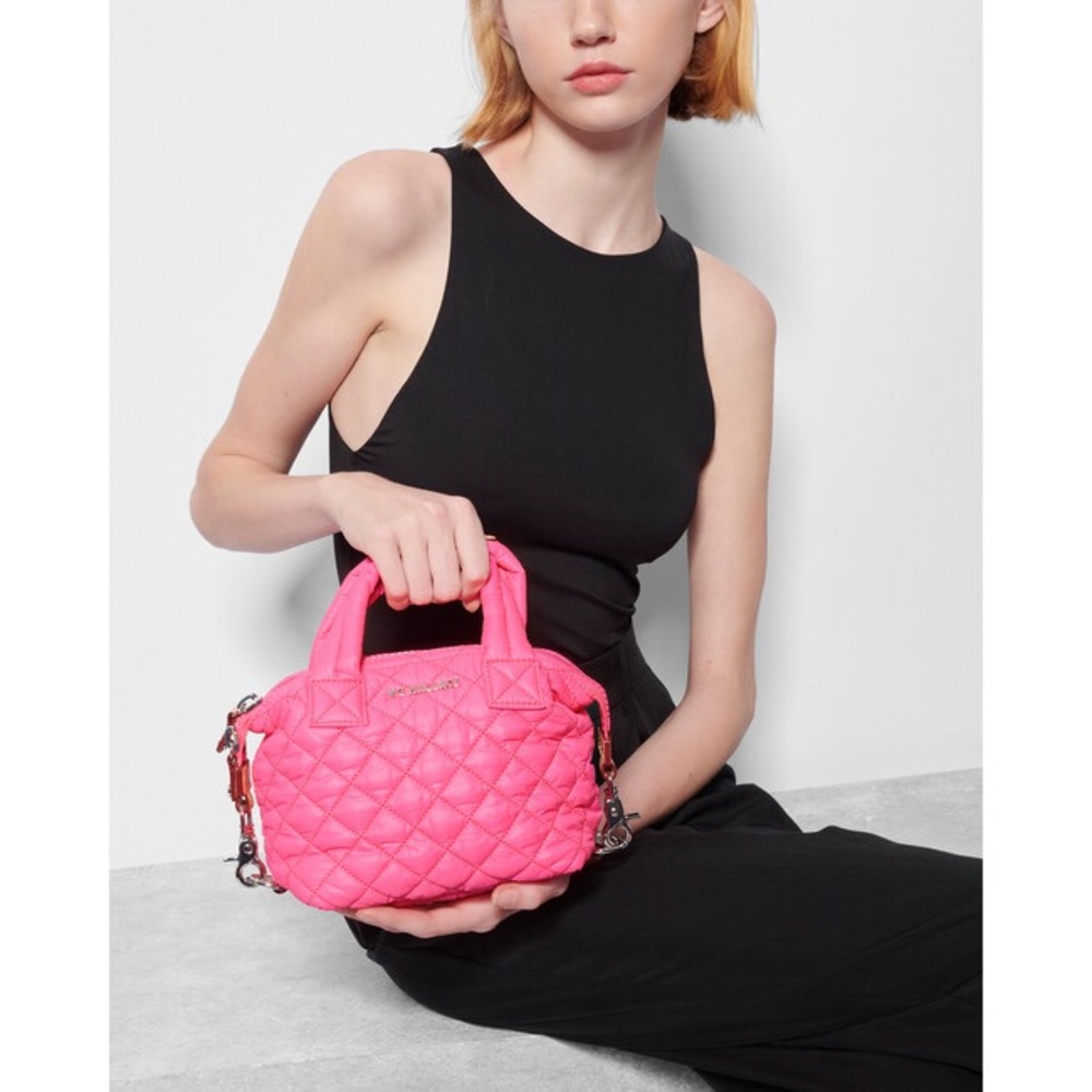 MZ Wallace Micro Sutton in NEON Pink Crossbody Bag Purse